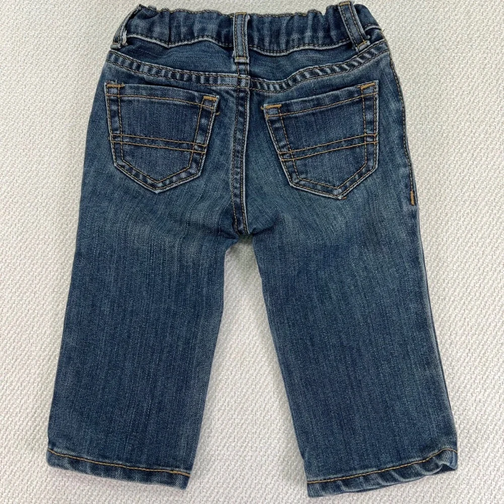 The Children's Place Straight Leg Jeans Kids 6-9M Med Wash Adjustable Waist